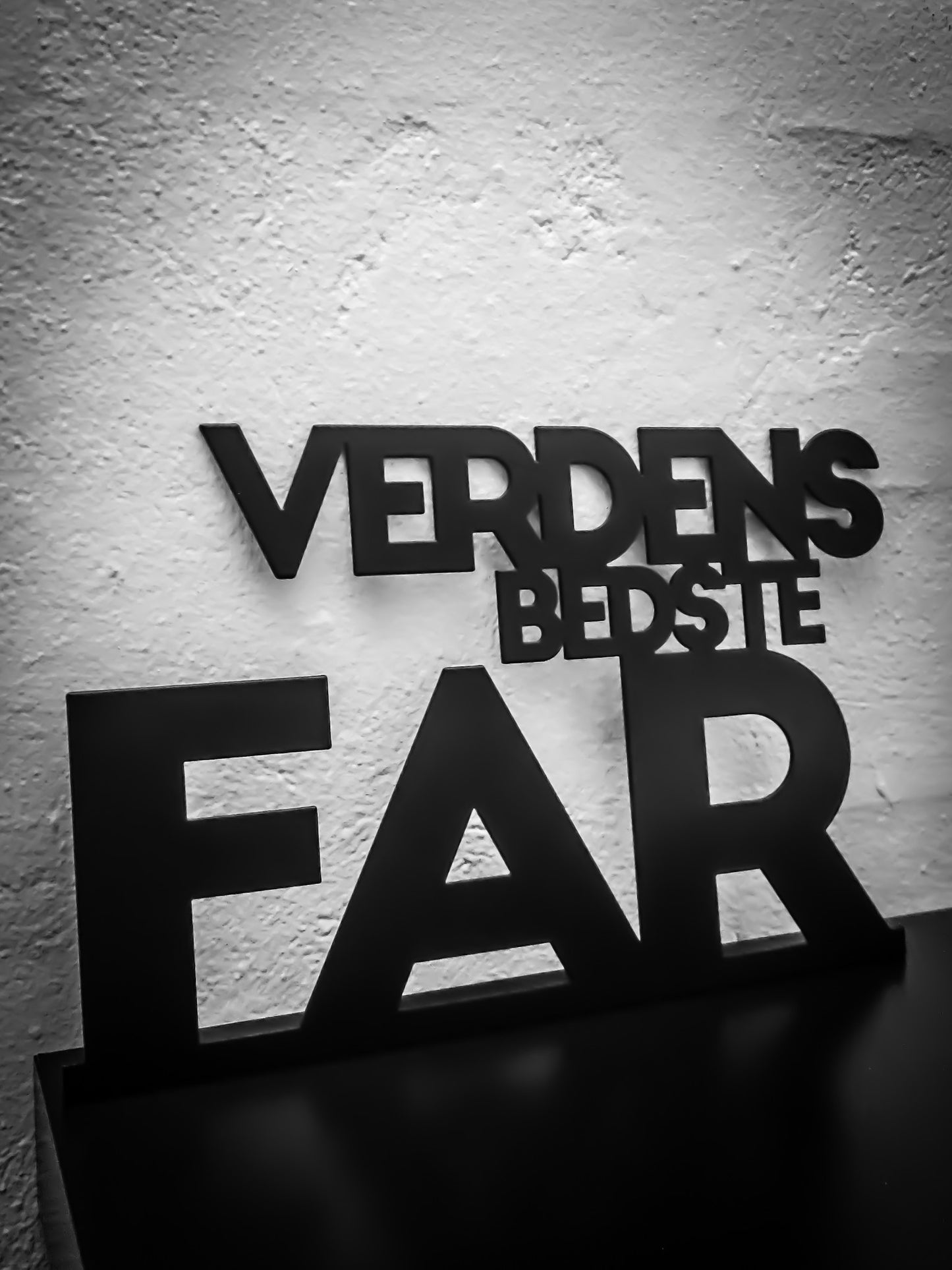 Verdens bedste far - Sortlakeret 31x20cm