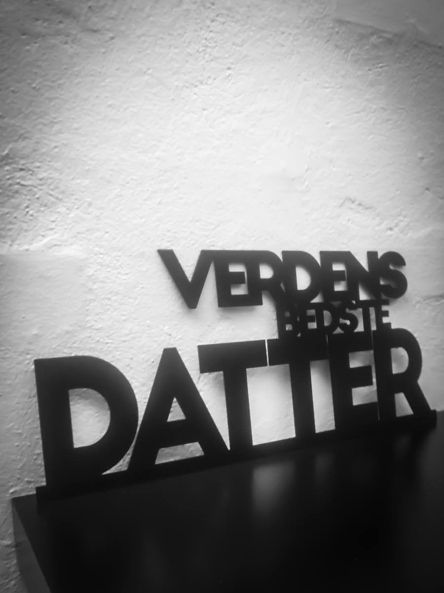 Verdens bedste datter - Sortlakeret 40x18cm