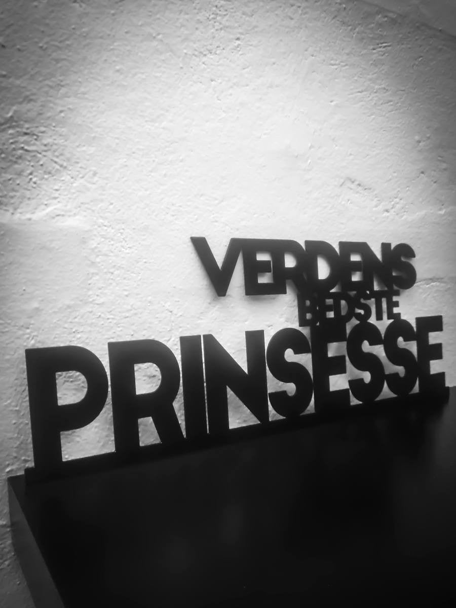 Die beste Prinzessin der Welt - Schwarz lackiert 45x17cm