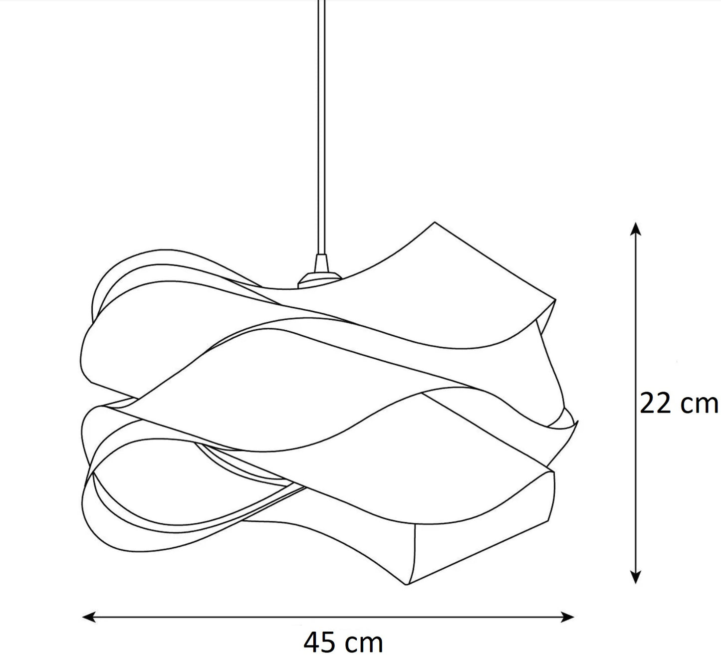Aura Twist pendel mål 45 cm diameter