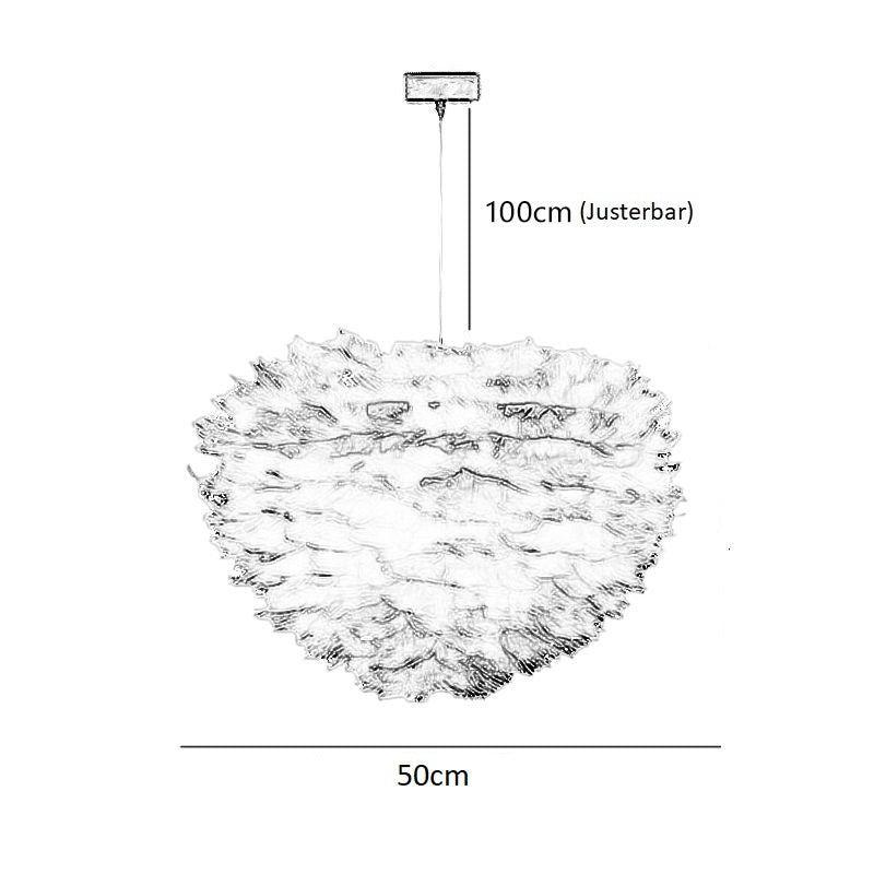 Lufira pink pendellampe 50 cm – mål skitse