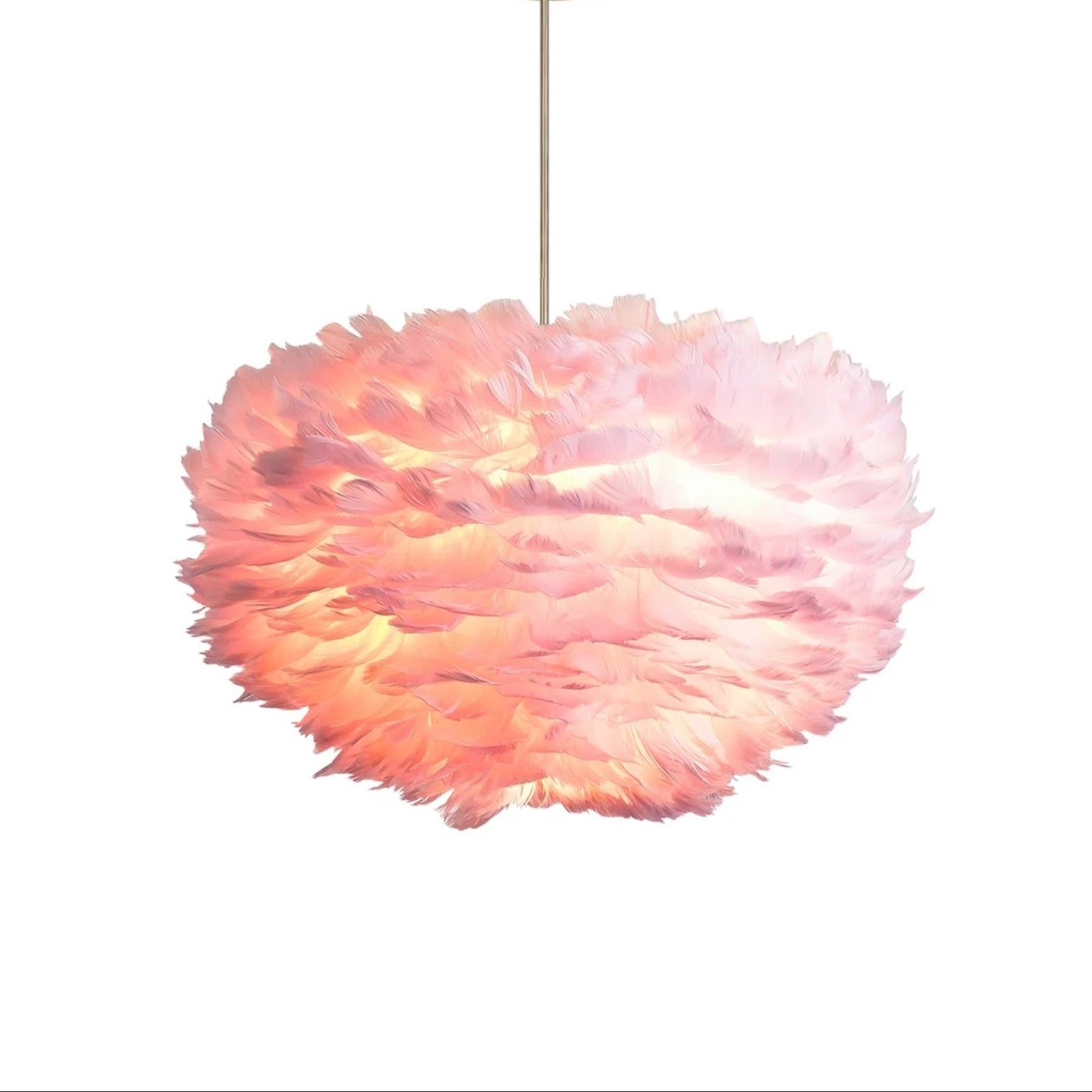 Lufira Pink fjerlampe med fyldig og blød form