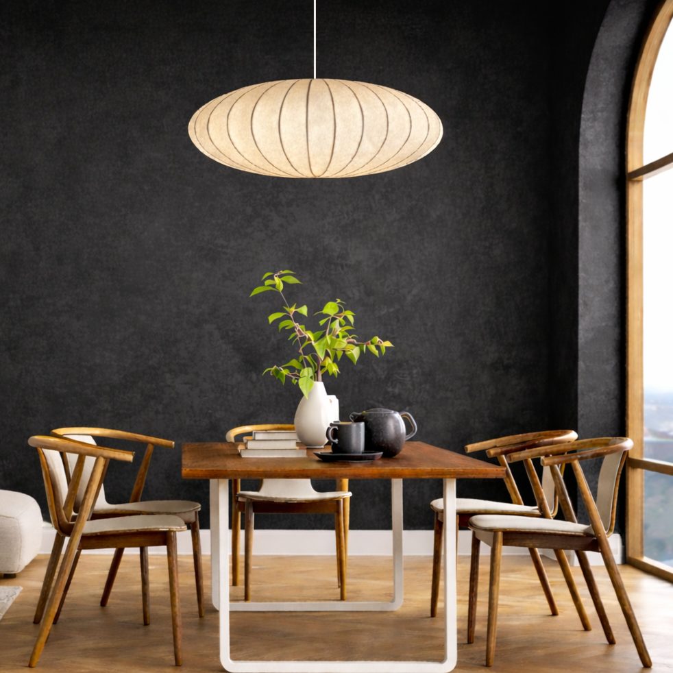 Eksklusiv UFO Glow pendellampe over spisebord