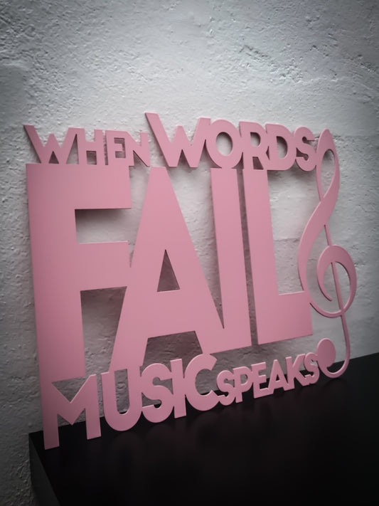 When words fail music speaks - Pink varnished 41x32cm