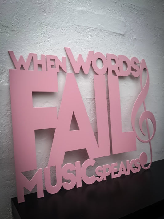 When words fail music speaks - Pink varnished 62x48.5cm
