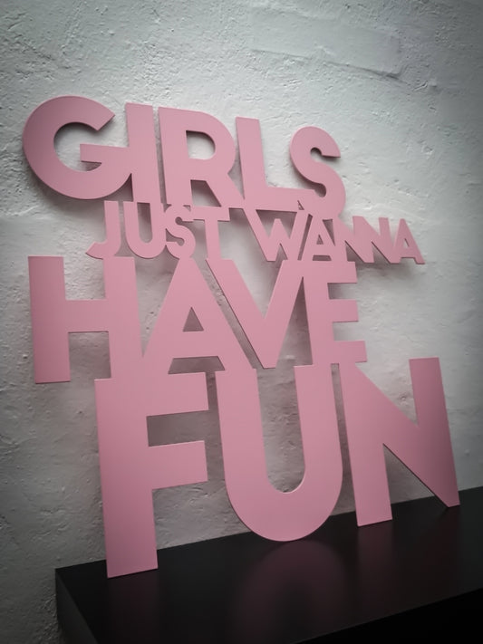 Girls just wanna have fun - Pink varnished 50x48.5cm