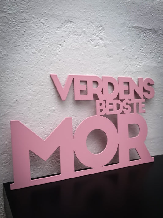 World's best mother - Pink lacquered 34x20cm