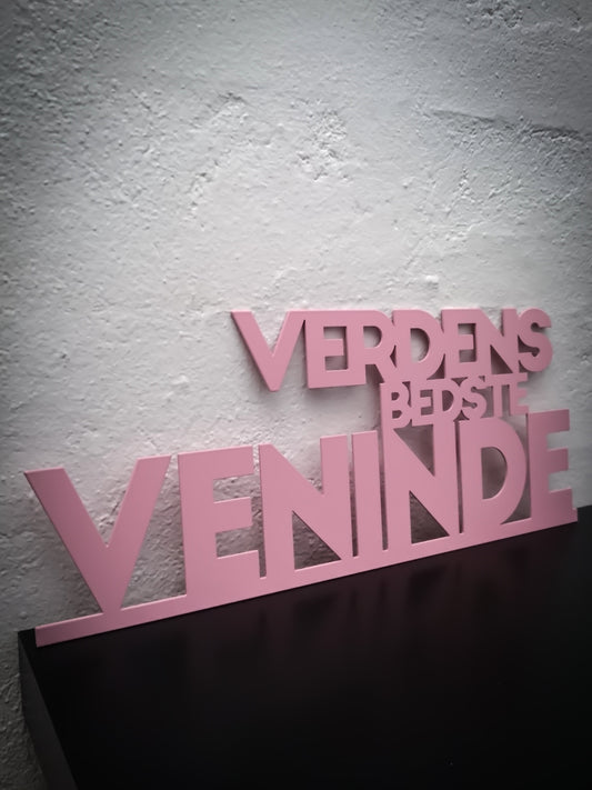 World's best friend - Pink lacquered 42x17.5cm
